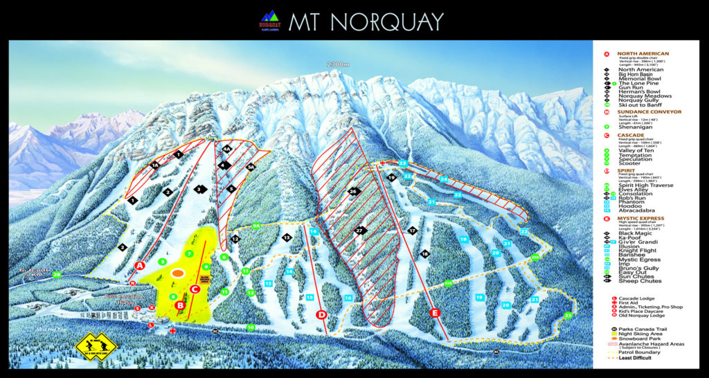 mount norquay trail map