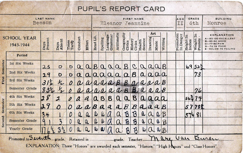 Old Report Card